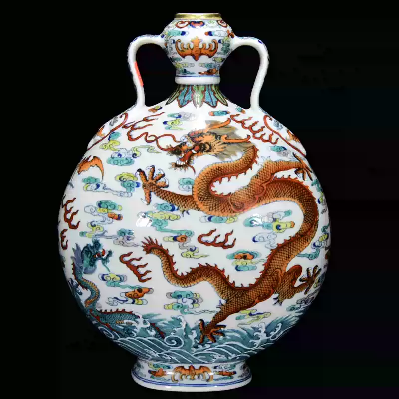 清乾隆青花九龙纹大天球瓶古董古玩古瓷器收藏