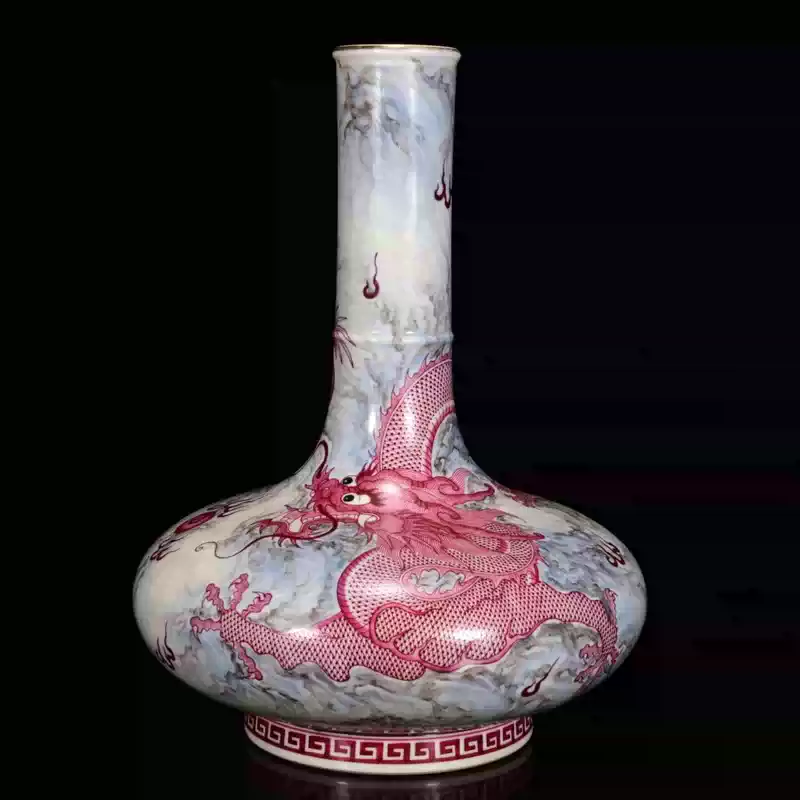 清乾隆青花九龙纹大天球瓶古董古玩古瓷器收藏