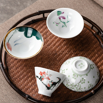 Hand-painted Kung Fu Tea Cup ceramic master Cup personal tea cup single small Cup Cup bucket tea set