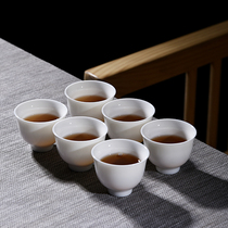 Tea Tea Jade Porcelain White Porcelain Pint Tea Drinking Cup Master Cup Personal Cup Small Tasting Cup Suit Goat Fat Jade Kung Fu Tea Cup