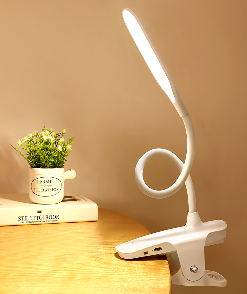 Table lamp Eye-protection desk Primary students can charge plug-in dual-use Typhoon Dormitory Clip bedroom with led bedside