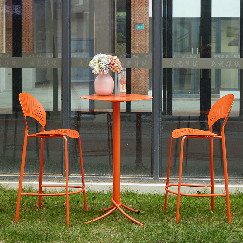 Outdoor patio open air bar tables table and chairs round home Villa Creativity High Foot Leisure Minima Modern Net Red Waterproof