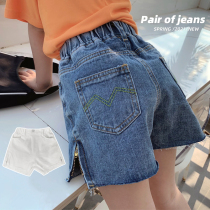 Mai Mai Qiu girls jeans shorts thin model 2021 New wear Foreign style summer childrens pants fashionable childrens clothing