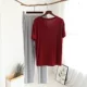 V -neck Wine Red+светло -серый