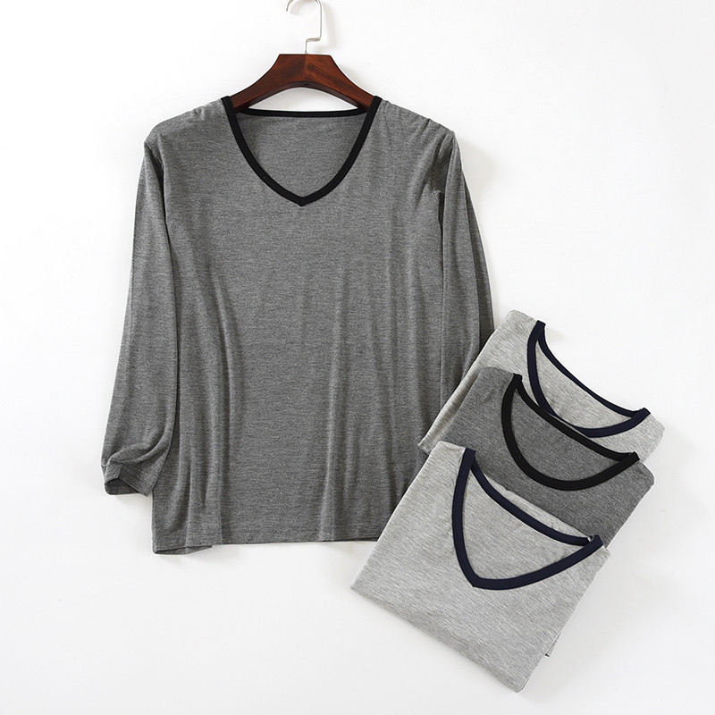 Men's Long Sleeve Couple Single Piece of Shamodel Cotton Cotton Cotton Sleeper Shirt Ice Nears