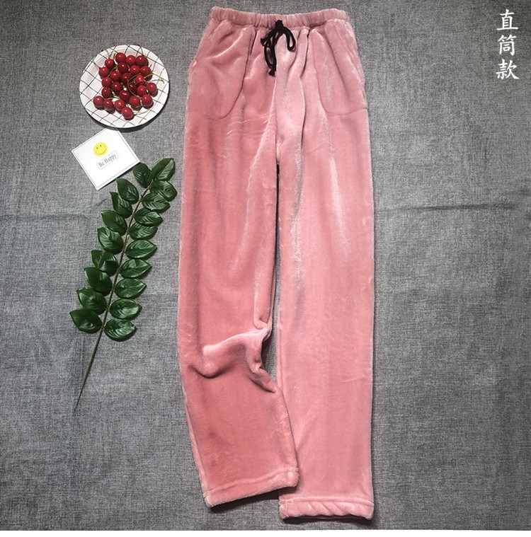 Flannel Pyjama Bundle nữ mùa thu và mùa đông cộng với nhung dày quần alibaba nữ