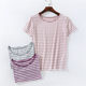 Modal short-sleeved women's summer pajama top single piece large size loose striped pullover home service casual can be worn outside