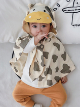 British Next Red baby cloak baby spring and autumn cotton cartoon thin windproof cloak shawl coat