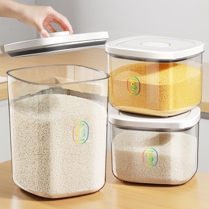 日本の米バケツ防虫防湿密閉家庭用小麦粉保存容器は、米保存箱を拡大でき、食用グレードの米箱