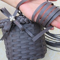 Simulation handmade PE rattan oil barrel handmade DIY plastic storage flower pot basket plastic bag flower basket weaving material