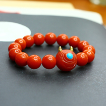 (Xiongjia Jewelry) Dashuangnan Red Agate Baoshan Dabao Bracelet Bracelet Necklace 108 Pendant Carving