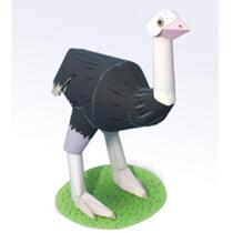 3D Paper Die Solid Puzzle Model Diy Hand Folded Paper Children Toy Simulation Animal Doll Swing Piece Ostrich