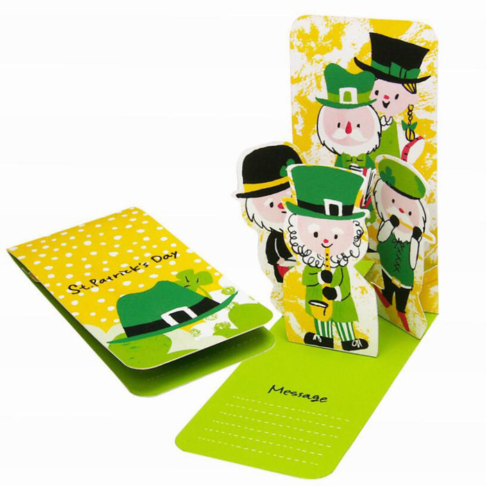 Children's puzzle DIY paper craft San Padrick stereo pop - up card 3D paper model