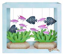 3D Paper Die Solid Puzzle Model Diy Hand Folded Paper Children Toys Seafront World Marine Life Scene Fish