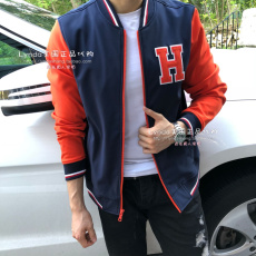 Куртка lynda美国tommy hilfiger男士春秋薄绒夹克棒球服拼色外套