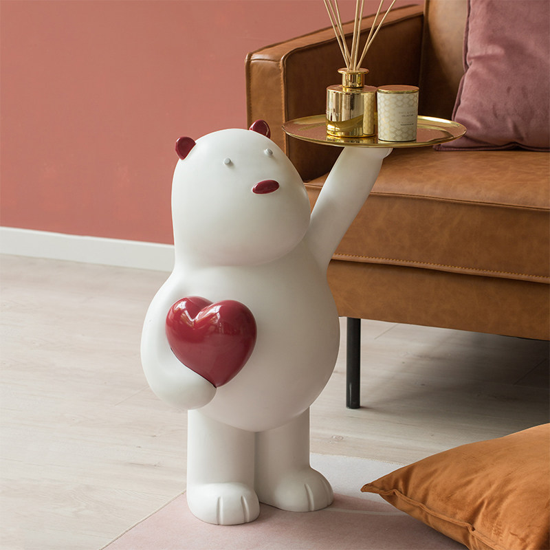 Polar Bear Tray Large Number Living Room Floor Swing Piece Large Greet Guest Sofa Discharge View Cabinet Next To Home Soft Adornment