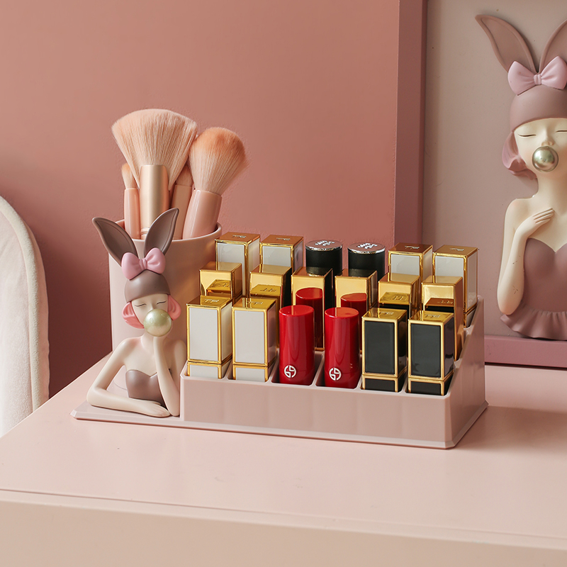 Mizi Home Modern Girl Multi-Grid Lipstick Storage Box Coffee Table Remote Control Multi-Function Household Removable Tissue Box