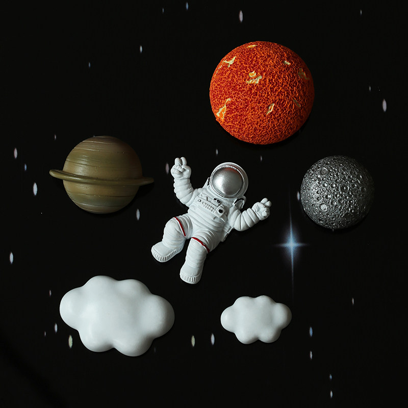 Astronaut Creative Fridge Sticker Magnet Adornment Magnet 3d Solid Magnet Containing Message Board Custom Ins