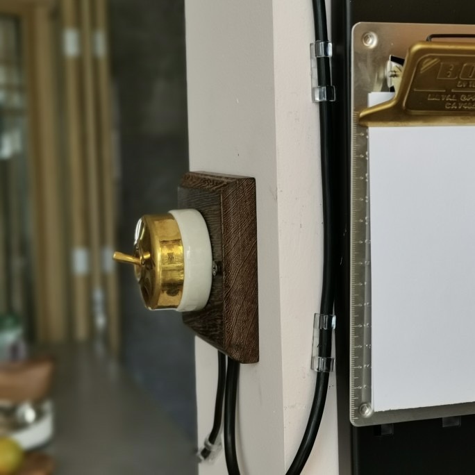 Pumpkin-Shaped Ceramic Base Brass Lever Vintage Switch Old-Fashioned Single Switch Japanese-Style Guesthouse Round Dual-Control Light Switch