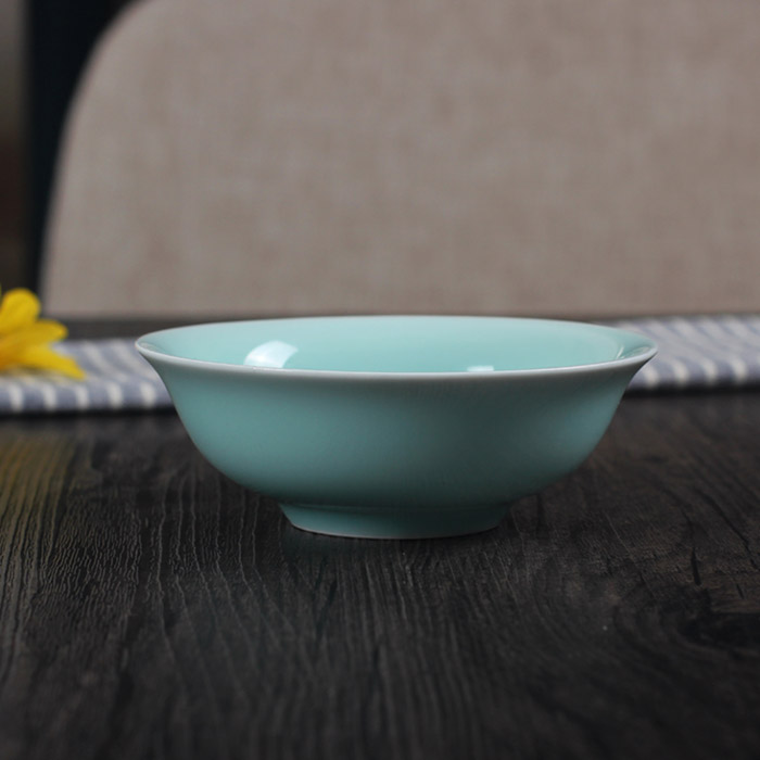 Longquan Celadon tableware Chinese rice bowl Household ceramic bowl Microwave oven Hotel table supplies