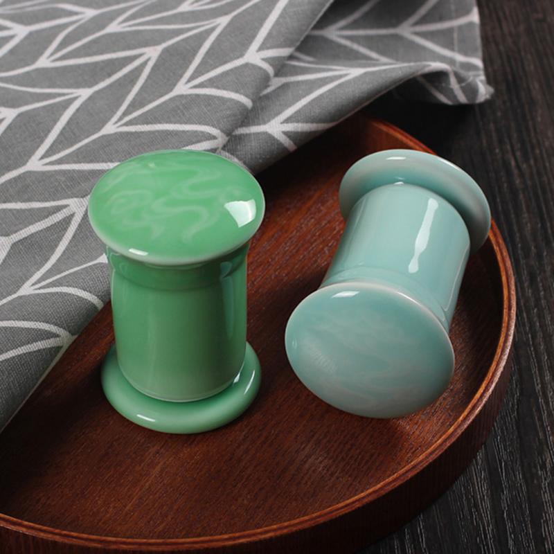 Celadon dining table Hotel table Living room Chinese home decoration Toothpick barrel barrel seat Creative jar
