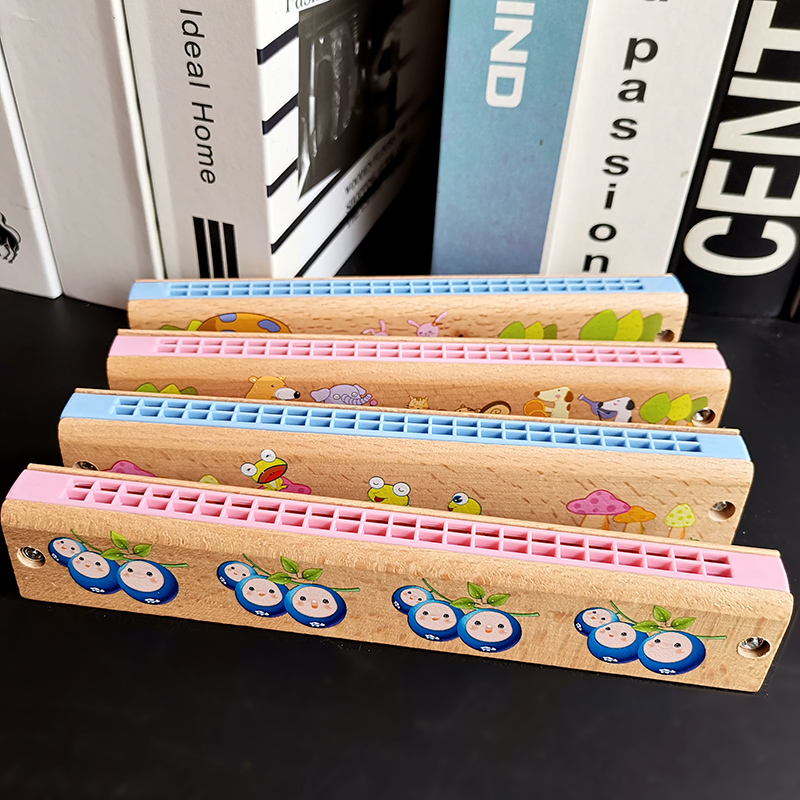 Orff musical instrument 16 holes children's harmonica Baby music early education puzzle blowing toy wooden 3-5-7 years old