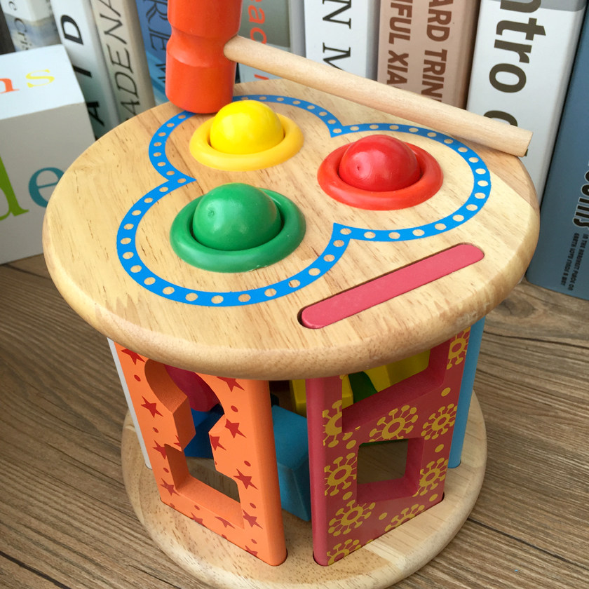 Culotte Shape Knockout Stage Children Puzzle Wooden Toy Toddler Toddler Toddler 1-3 Knocks A Toy