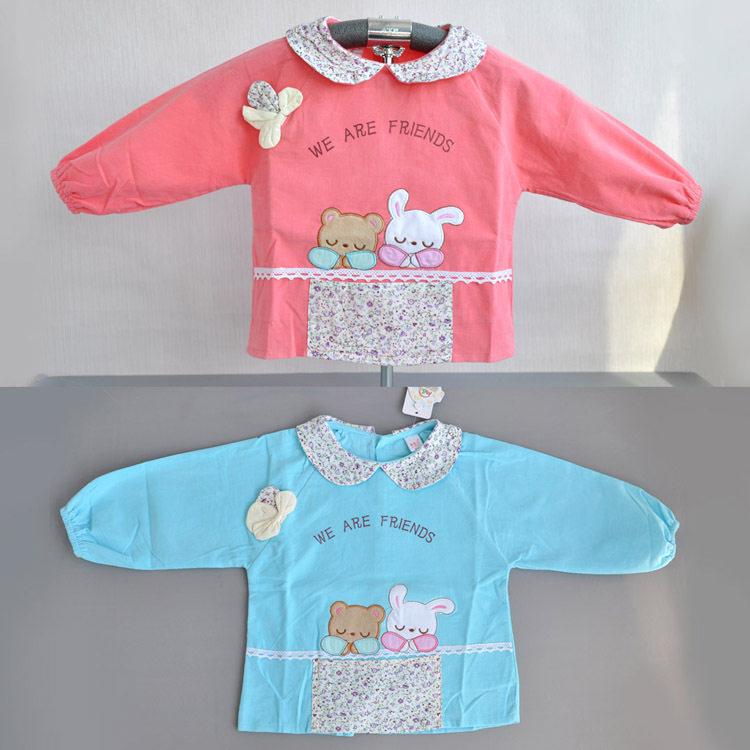 2 pieces of baby hood clothes pure cotton waterproof anti-wear children's velvet for dinner with a cotton coat jacket