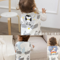 5 layers of gauze baby sweat towel baby child pure cotton pad back towel kindergarten middle and big child sweat towel 1-6 plus size