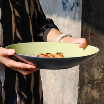Solid color tray salad tray avocado green decorative tray
