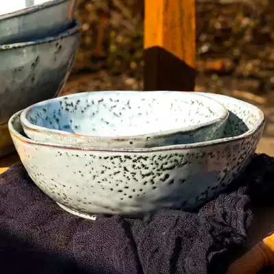 Japanese Creative Alien Retro Pit Ceramic Bowl Home Vegetable Bowl Rice Bowl Salad Bowl Soup Bowl Tableware