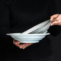 Japanese retro shaped ceramic hat bowl Household pitting ramen bowl Fruit salad bowl Spotted bowl Straw hat bowl