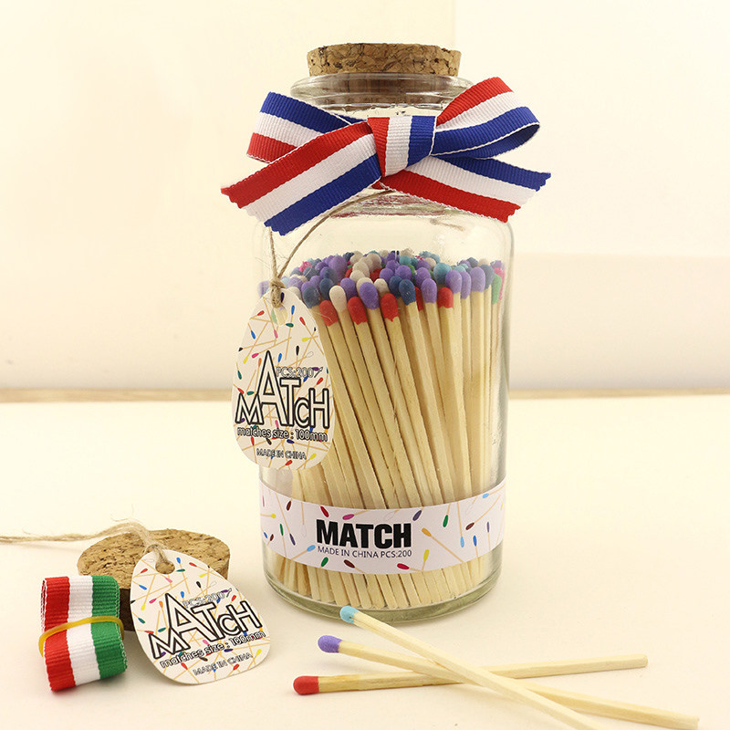 Large Bottle Color 100mm Long Stem Matches Practical Art Type Incense Candle Matches Nordic Style