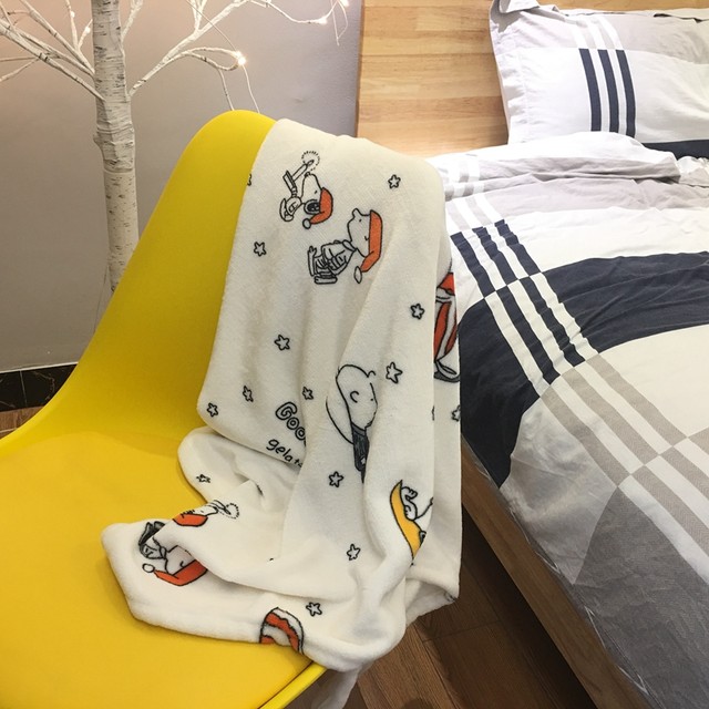 Good Night Snoopy cartoon printed blanket children's blanket stroller blanket kindergarten nap dormitory warm blanket