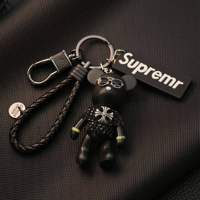 Violent bear key ring diamond car key chain pendant high-end creative cute men and women couple car key chain