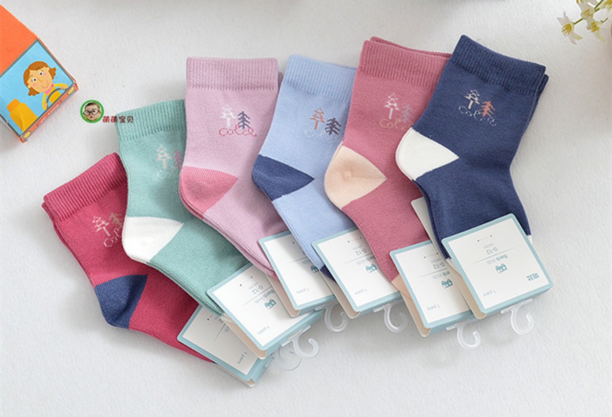 Bianbi trẻ em vớ cotton cotton nam và nữ baby miệng thông hoạt hình không xương mùa xuân và mùa thu đông dày 1-3-5-7-9 vớ trẻ em cotton thoáng khí