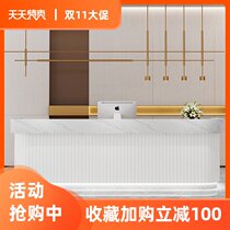 Simple modern curved light luxury bar hotel counter beauty salon clothing store cashier desk company front desk