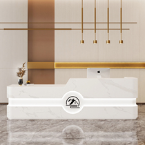 Simple modern bar Beauty salon Clothing store cashier Company front desk Paint welcome desk Custom curved reception