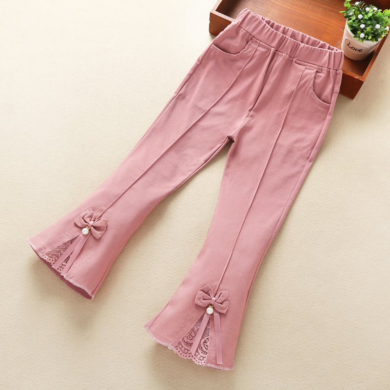 Girlpants Xuân Thu trẻ em casualwear khéo léo mặc và trẻ em quần lớn mỏng da ít cô gái bùng quần mùa xuân váy.