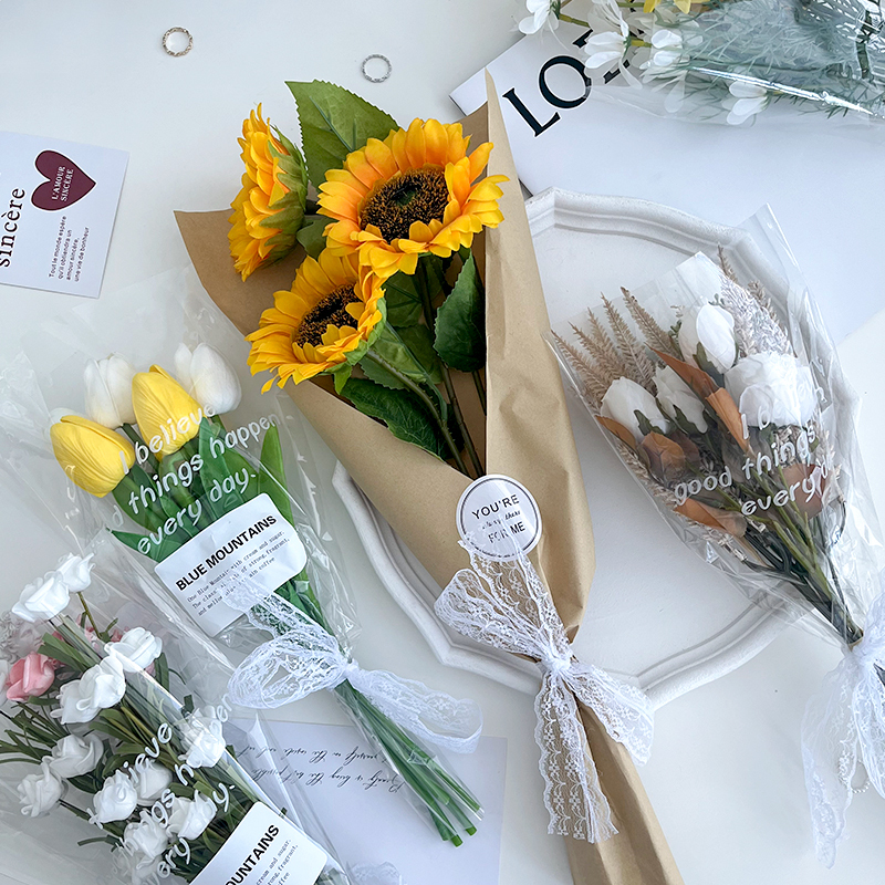 Artificial Flowers ins Photo Props Decorative Ornaments Sunflower Tulip Rose Bouquet Photography Photo Studio Props