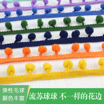 Stretch plush ball ball handmade diy clothes skirt national style decorative webbing strip tassel wool ball accessories