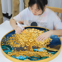 2021 new diamond painting gold floor full of diamonds living room cash cow lucky sticker art cross stitch dot sticker diamond 2020