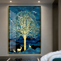 Diamond embroidery 2020 new full diamond masonry painting vertical version of Elk fortune tree living room household point paste diamond 2021