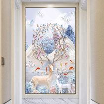 5d diamond painting 2020 new living room elk full of diamonds diamond points cross-stitch vertical version of the entrance crystal small 2021