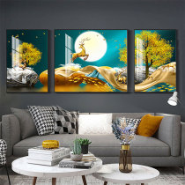 2021 new 5d Diamond painting full diamond living room triple rich deer cash cow points Tile Cross Stitch Crystal 2020