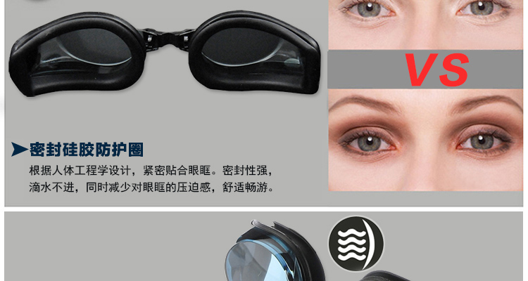 Kính để gửi mũ bơi nút tai clip Jiejia nam và nữ trẻ em người lớn hộp lớn chống sương mù kính cận thị kính bơi kính bơi cận thị