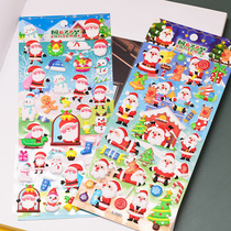 Creative Santa Claus three-dimensional Children Stickers Cartoon Stickers Kindergarten diary decoration Snowman Sponge Stickers