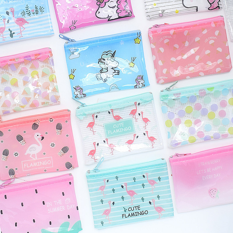 Cute Mini Zero Money Bag Bag Girls Pull Chain Transparent Grid Card Bag Coin Bag Containing Small Mini Minima