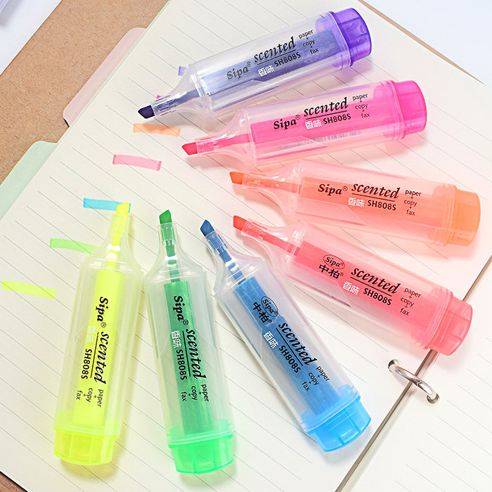Color fragrance fluorescent pen large pen stationery color mark pen students stationery multicolor candy mark pen