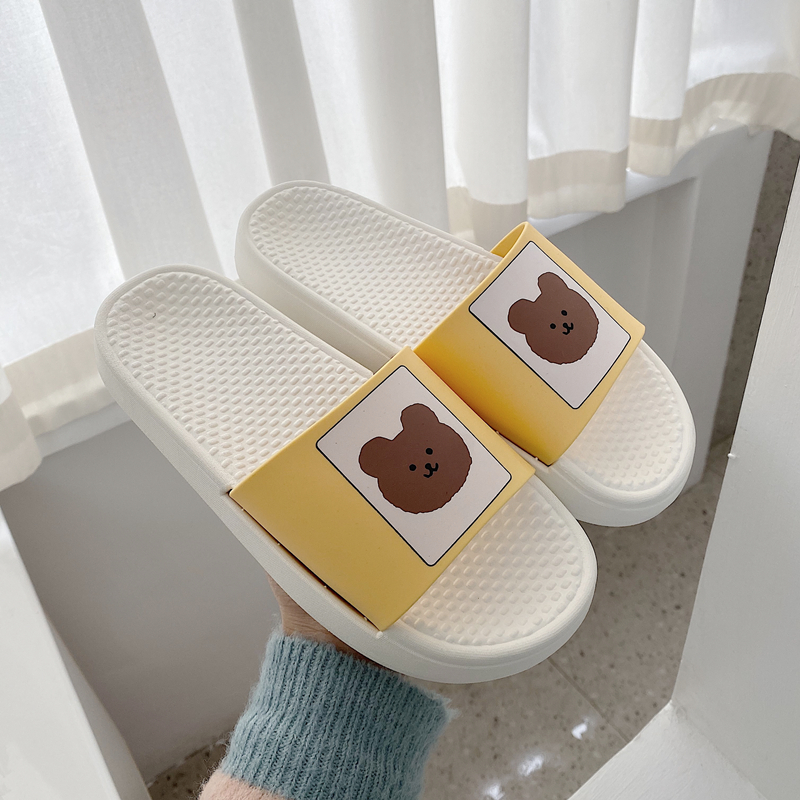 Han Prints WIND CUTE CARTOON COUPLE SLIPPERS WOMEN'S SUMMER OUTSIDE WEARING THICK BOTTOM STUDENTS ANTI-SLIP SOFT BOTTOM SANDALS SHOES MALE